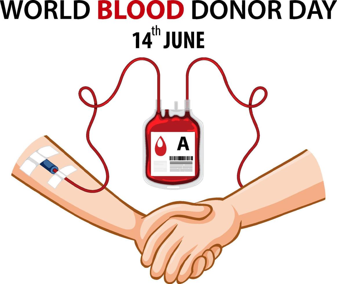June blood donor day text and icon vector