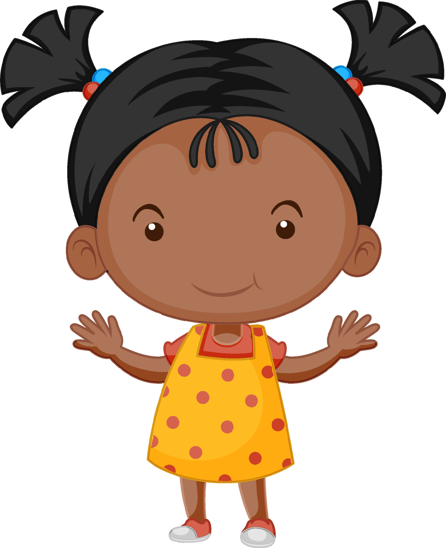 Cartoon little girl with big head 8191824 Vector Art at Vecteezy