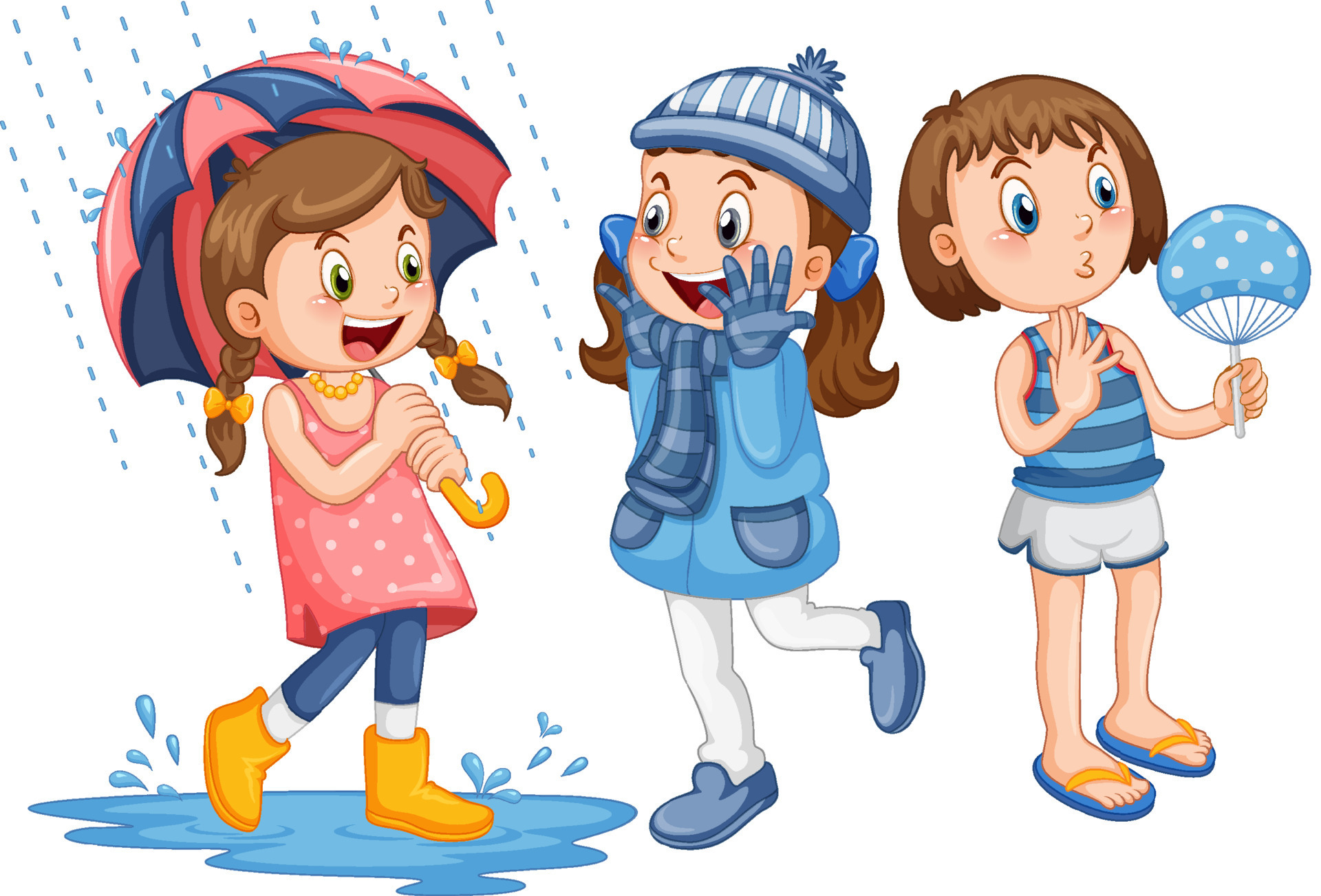 Set of girls wearing clothes different season styles 8191829 Vector Art at Vecteezy Set of girls wearing clothes different season styles 8191829 Vector Art at Vecteezy