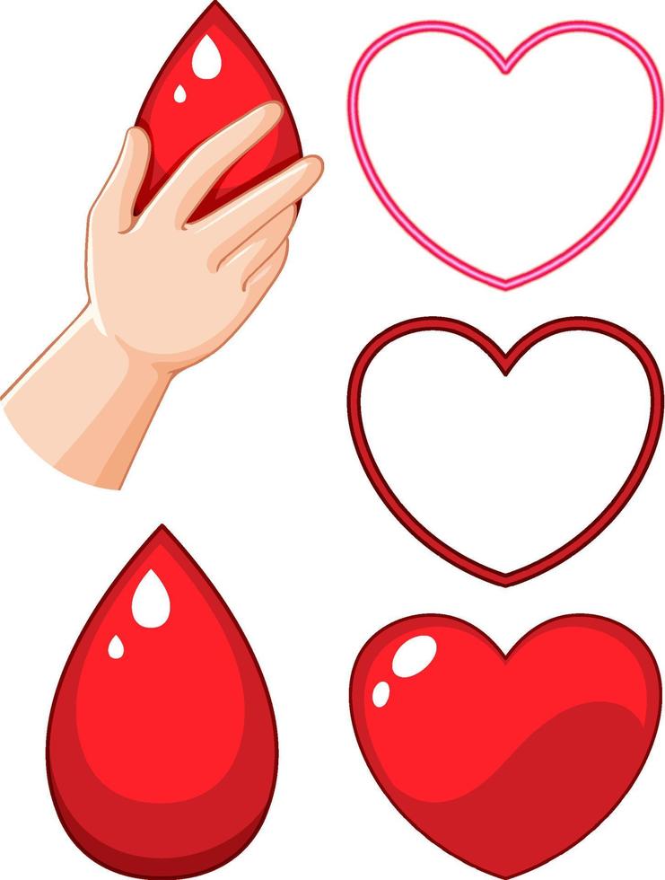 Blood donation symbol with hearts vector