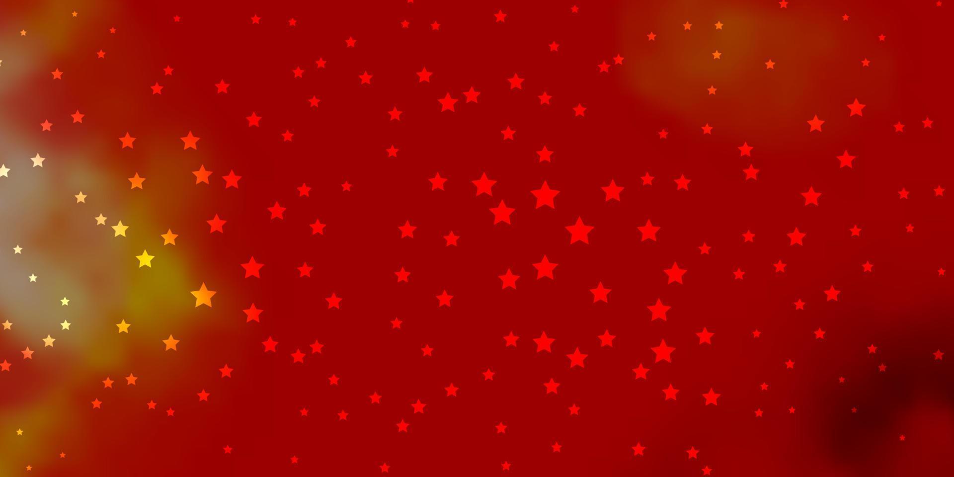 Dark Red, Yellow vector background with small and big stars.