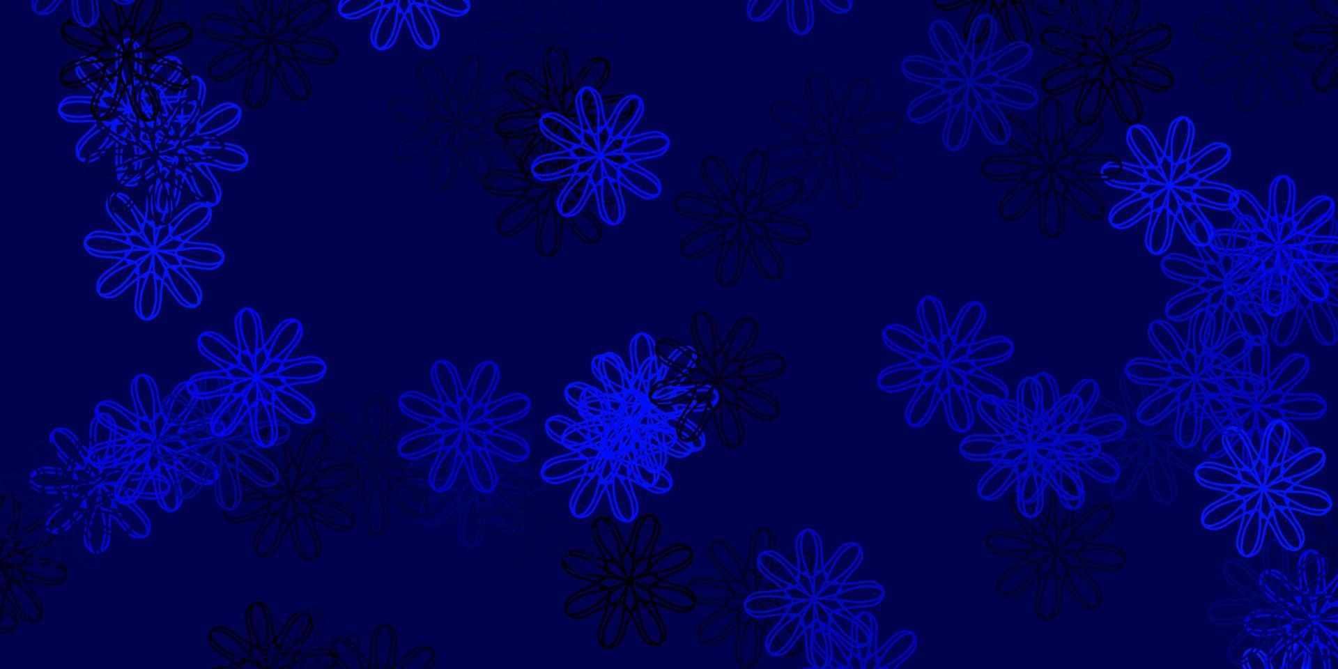 textura de doodle de vector azul claro con flores.