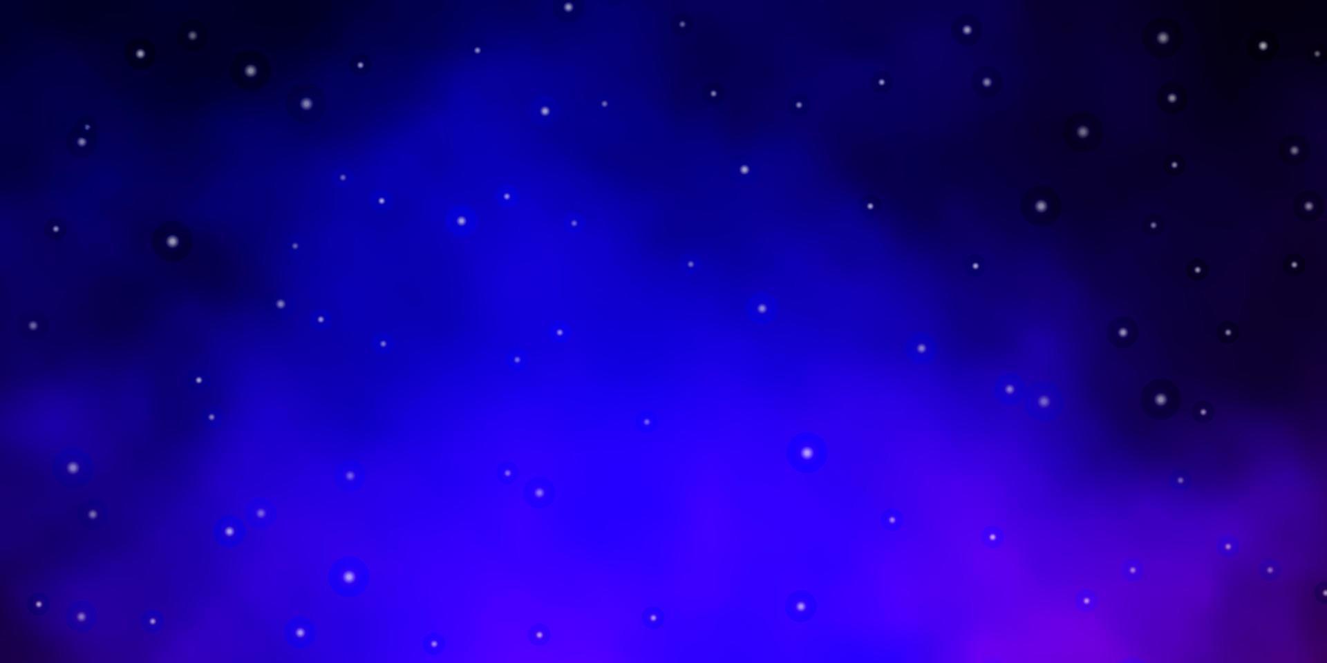 Dark Blue, Red vector background with small and big stars.