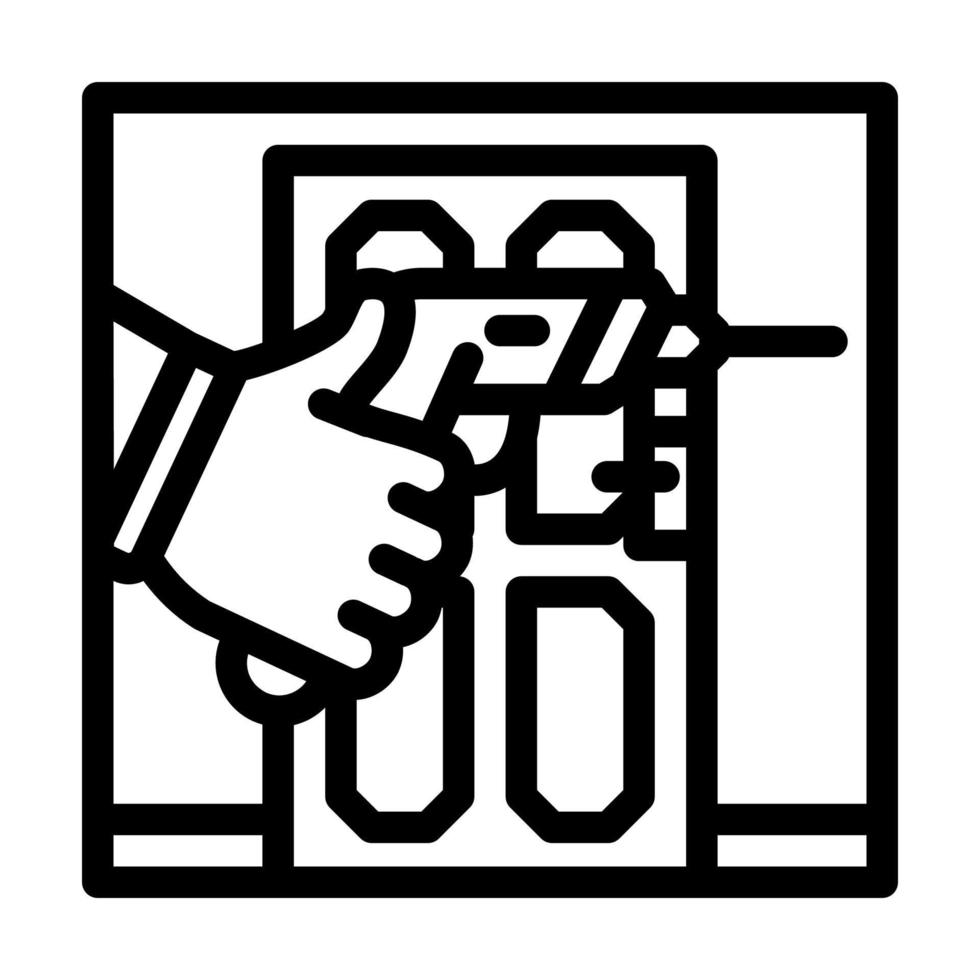 ilustración de vector de icono de línea de reparación de puertas