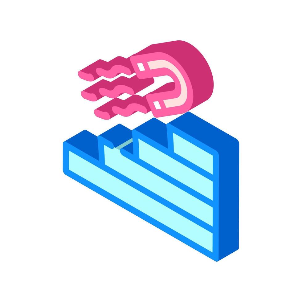 magnetic power for success goal achievement isometric icon vector illustration