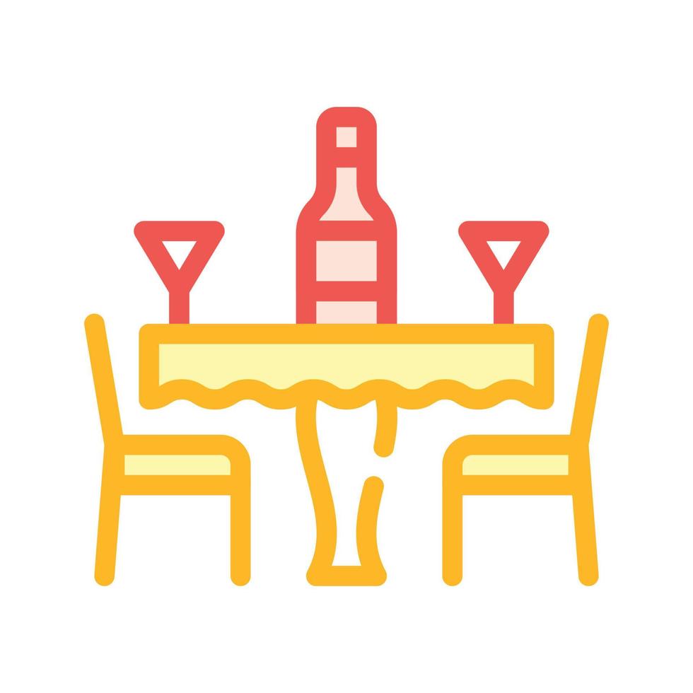 romantic evening restaurant color icon vector illustration