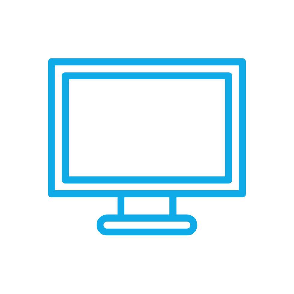 Computer monitor illustrated on a white background vector