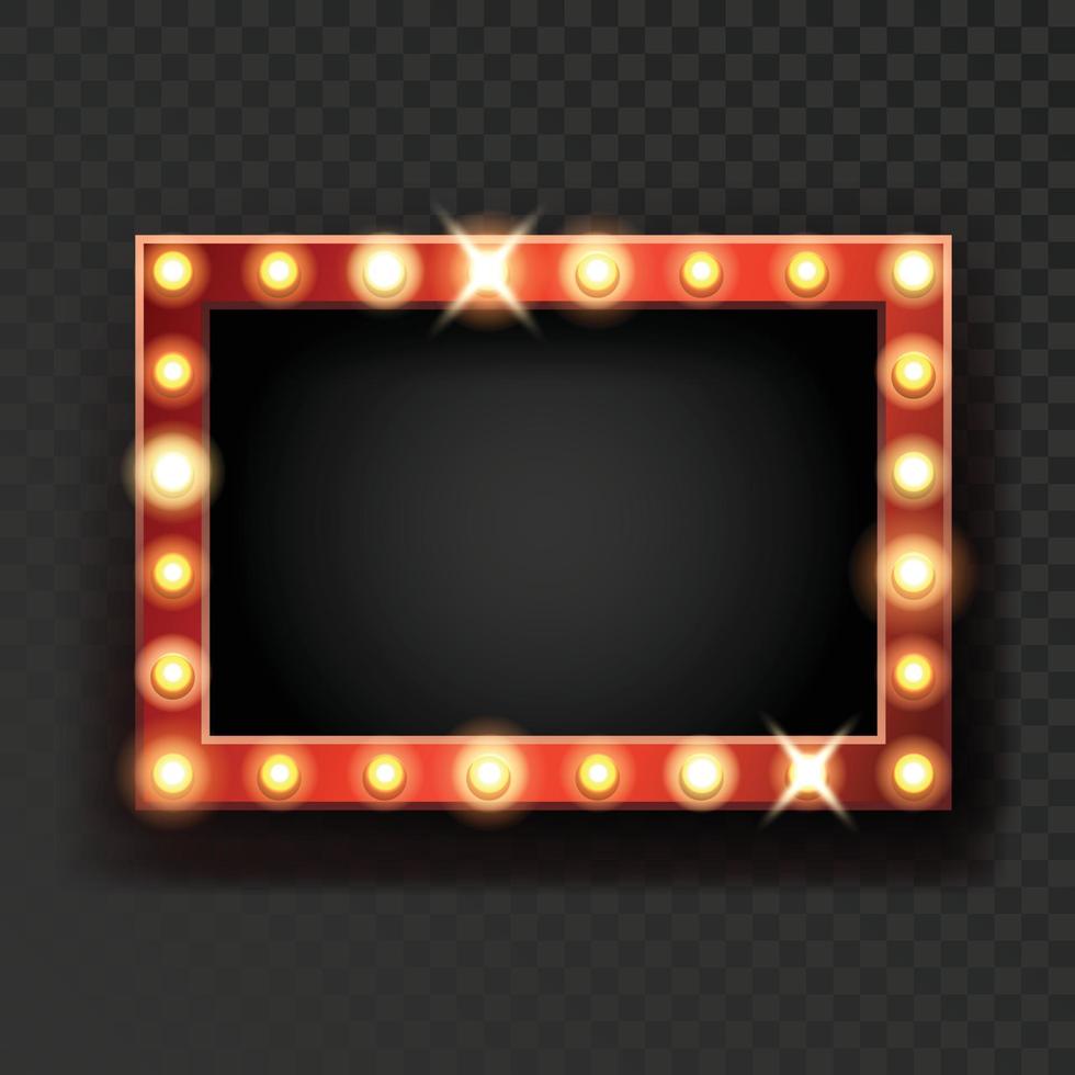 Broadway Sign With Lighting Lamps On Frame Vector