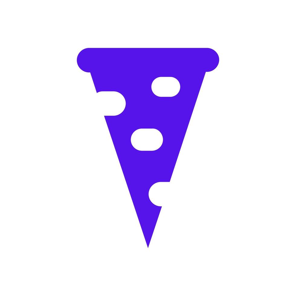 Slice of pizza illustrated on a white background vector