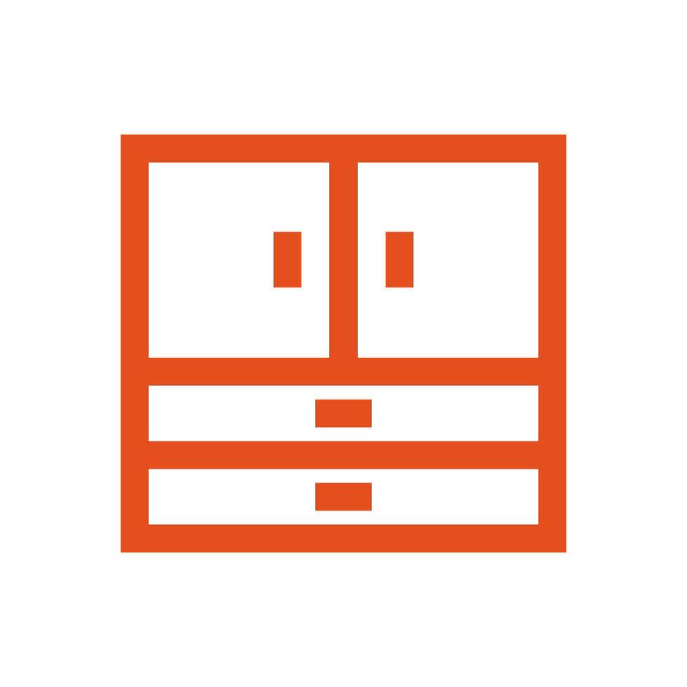 Wardrobe illustrated on a white background vector