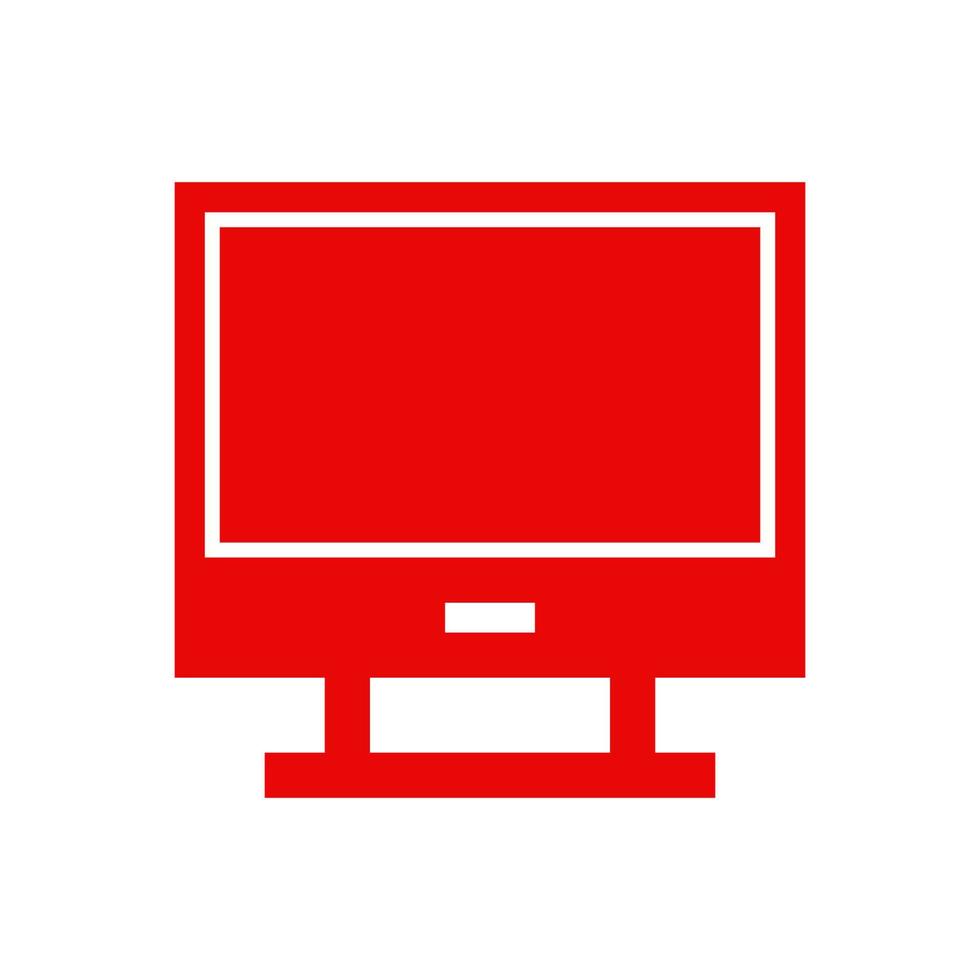 Computer monitor illustrated on a white background vector