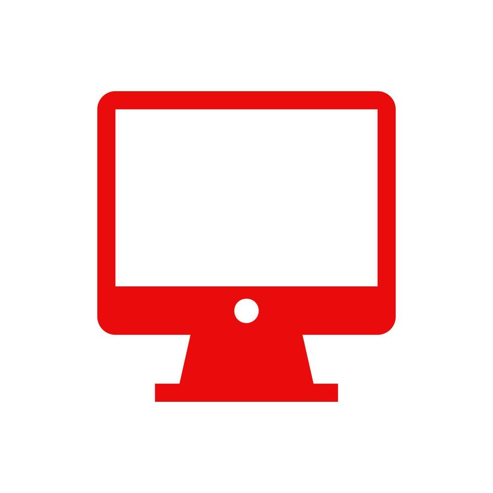 Computer monitor illustrated on a white background vector