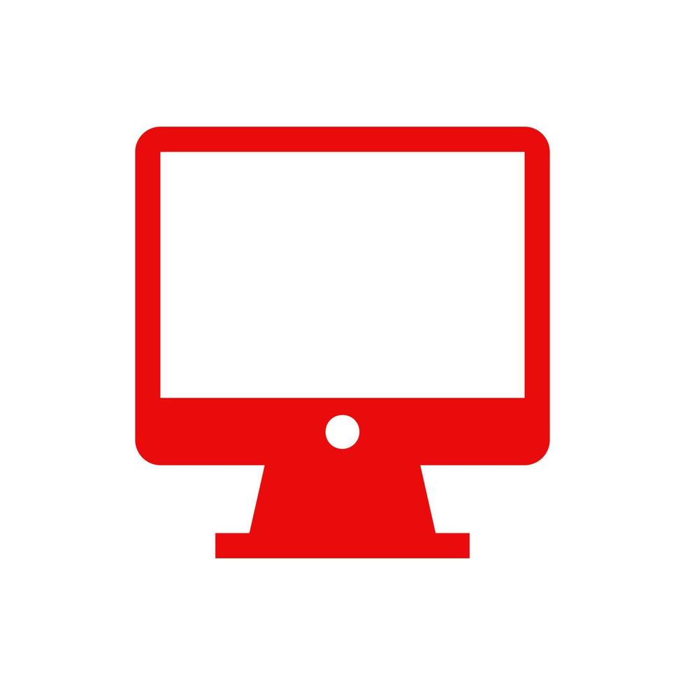 Computer monitor illustrated on a white background vector