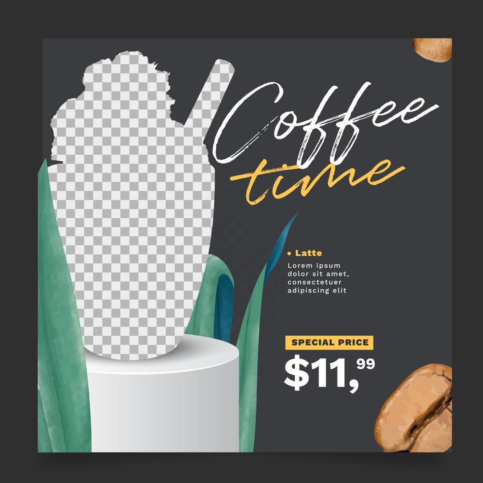 Coffee Shop Flyer or Social Media Banner vector