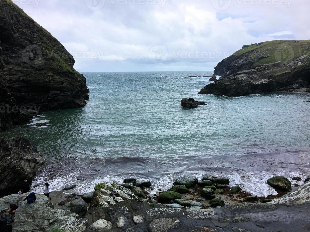 A view of Tintagel in Cornwall on the coast photo