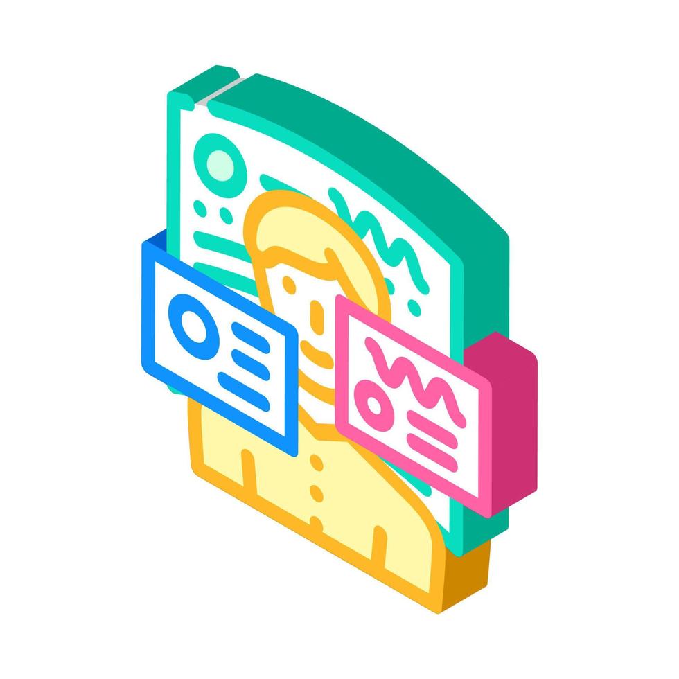 ar augmented reality isometric icon vector illustration