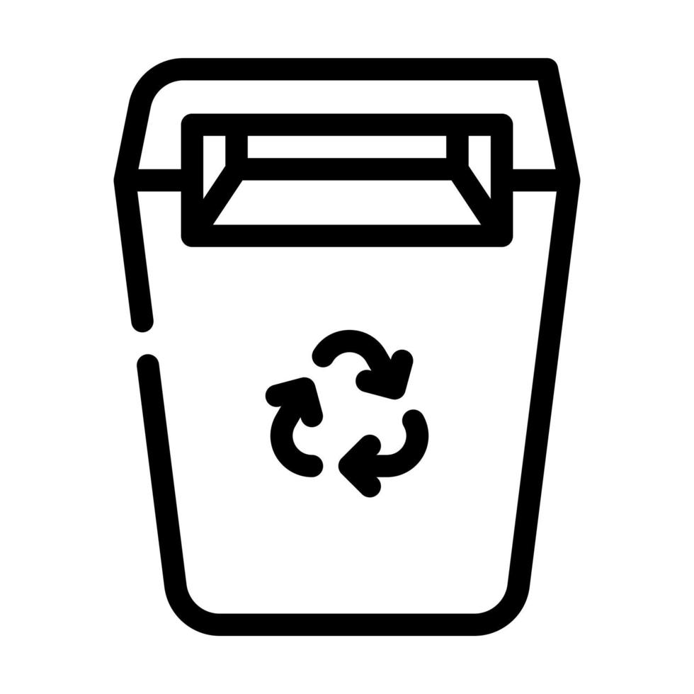 recycling garbage can canteen line icon vector illustration