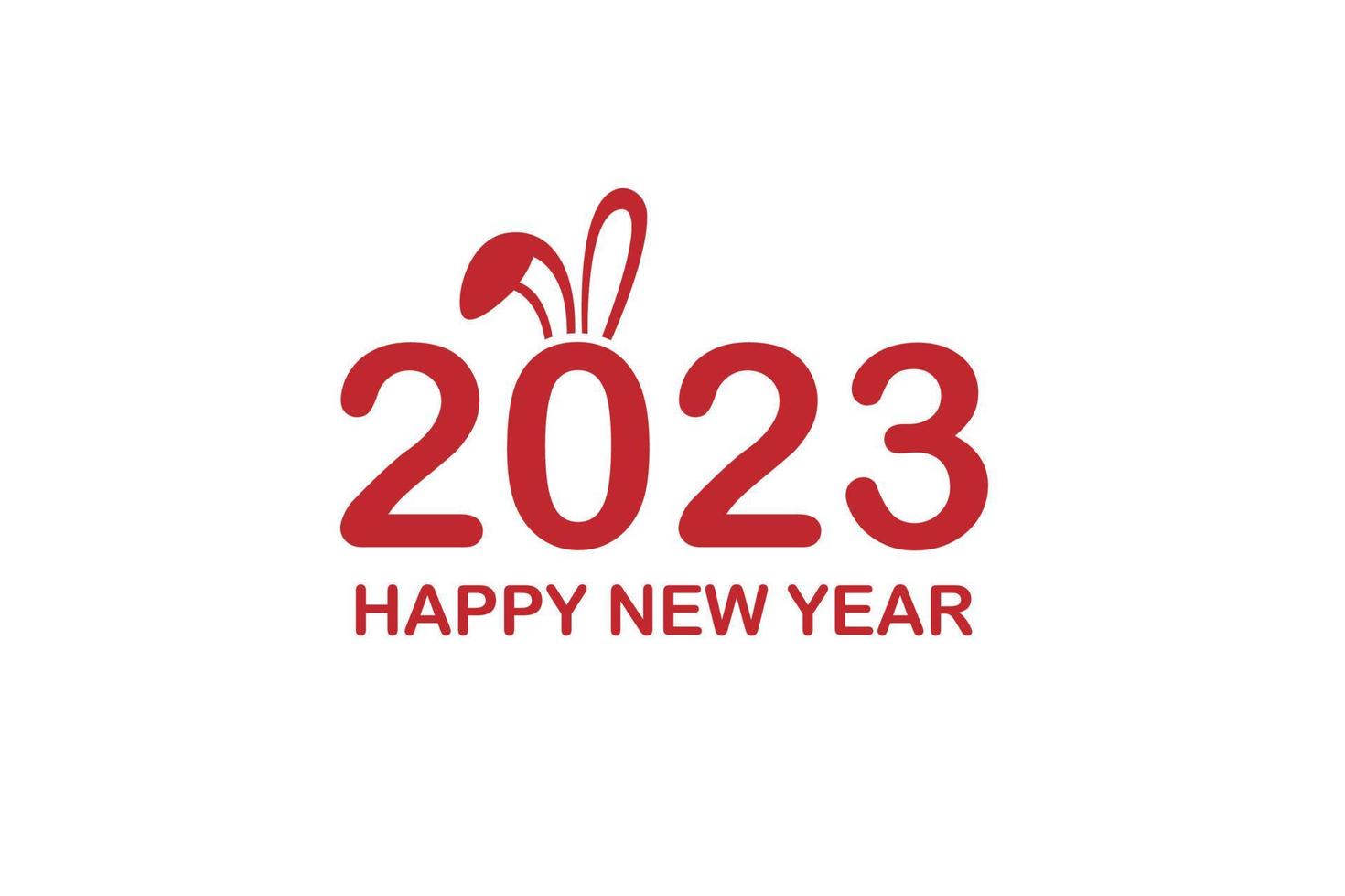 Happy new year 2023 logo. abstract hare vector illustration.