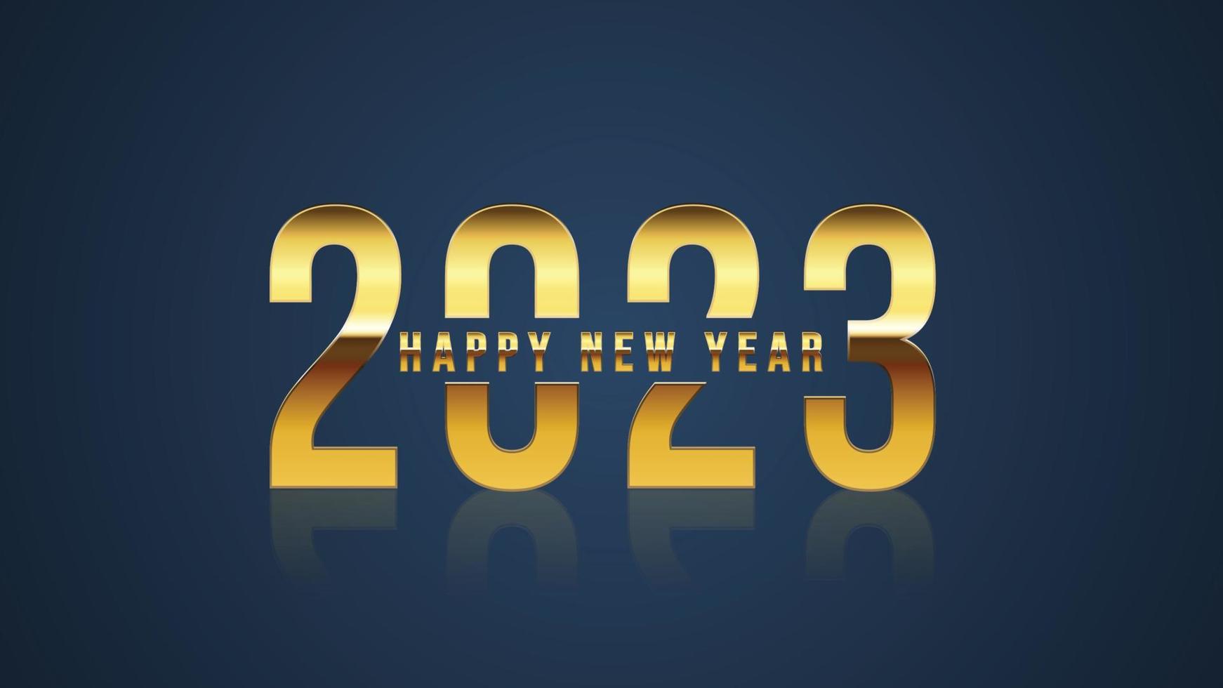 Diseño elegante de feliz año nuevo 2023 - ilustración vectorial de números de logotipo dorado 2023 - tipografía perfecta para 2023 guardar la fecha diseños de lujo y celebración de año nuevo. vector