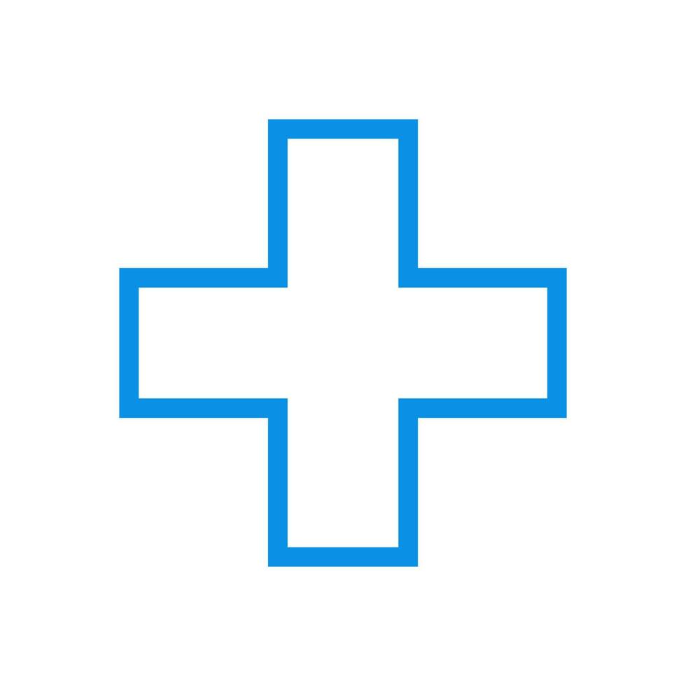 Cruz médica ilustrada sobre un fondo blanco. vector