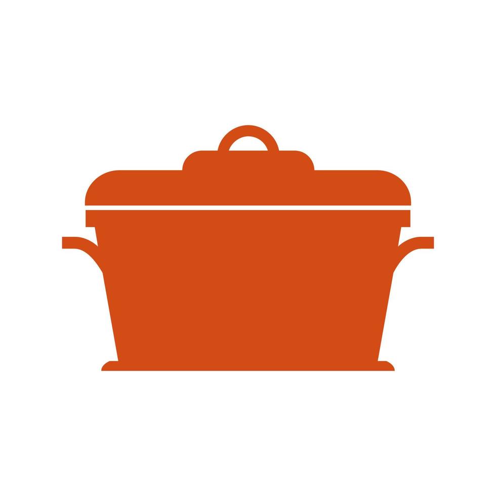 Kitchen pot illustrated on white background vector