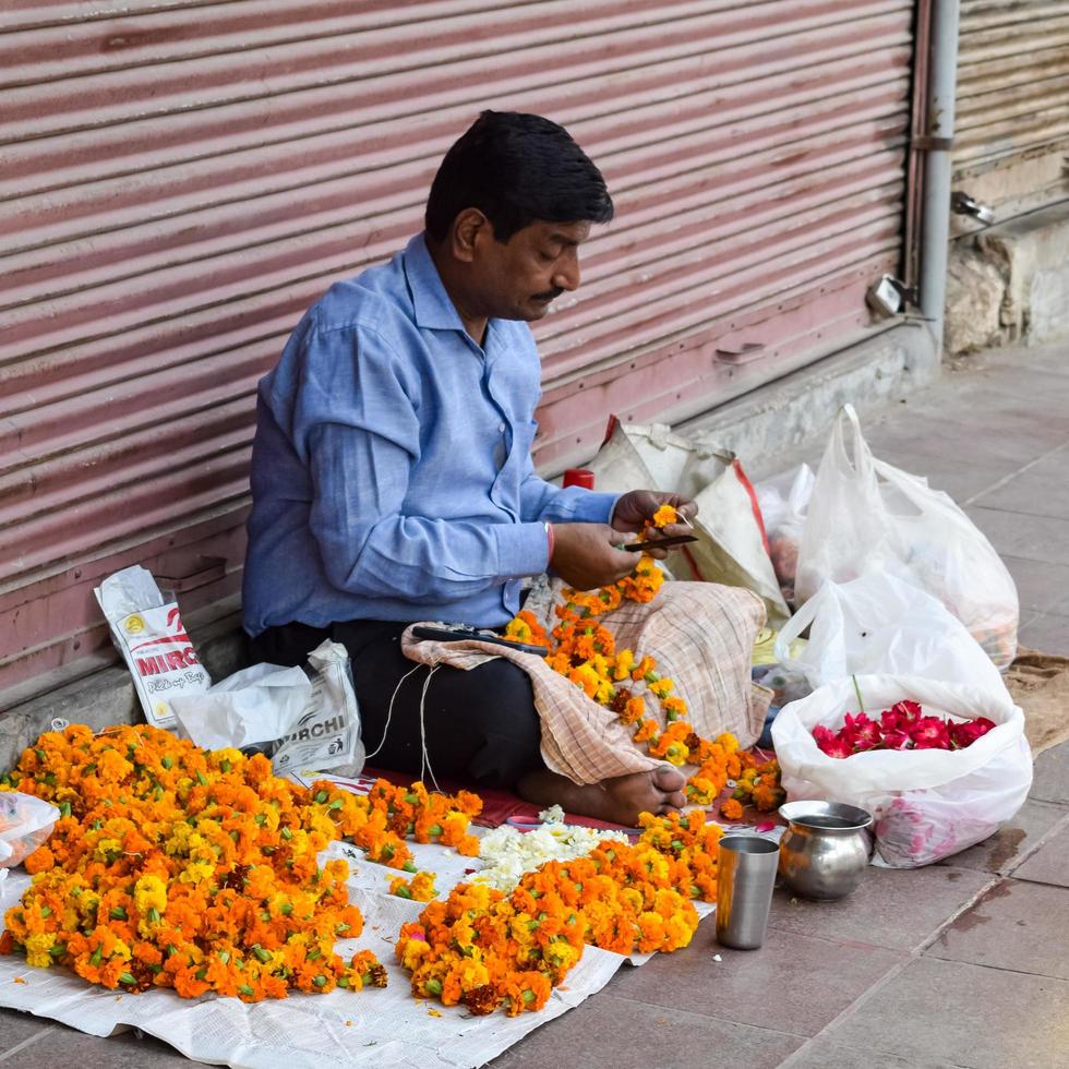 Old Delhi India April Portrait Of Shopkeepers Or Street