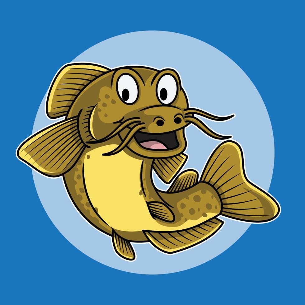 cartoon cat fish graphic illustration vector