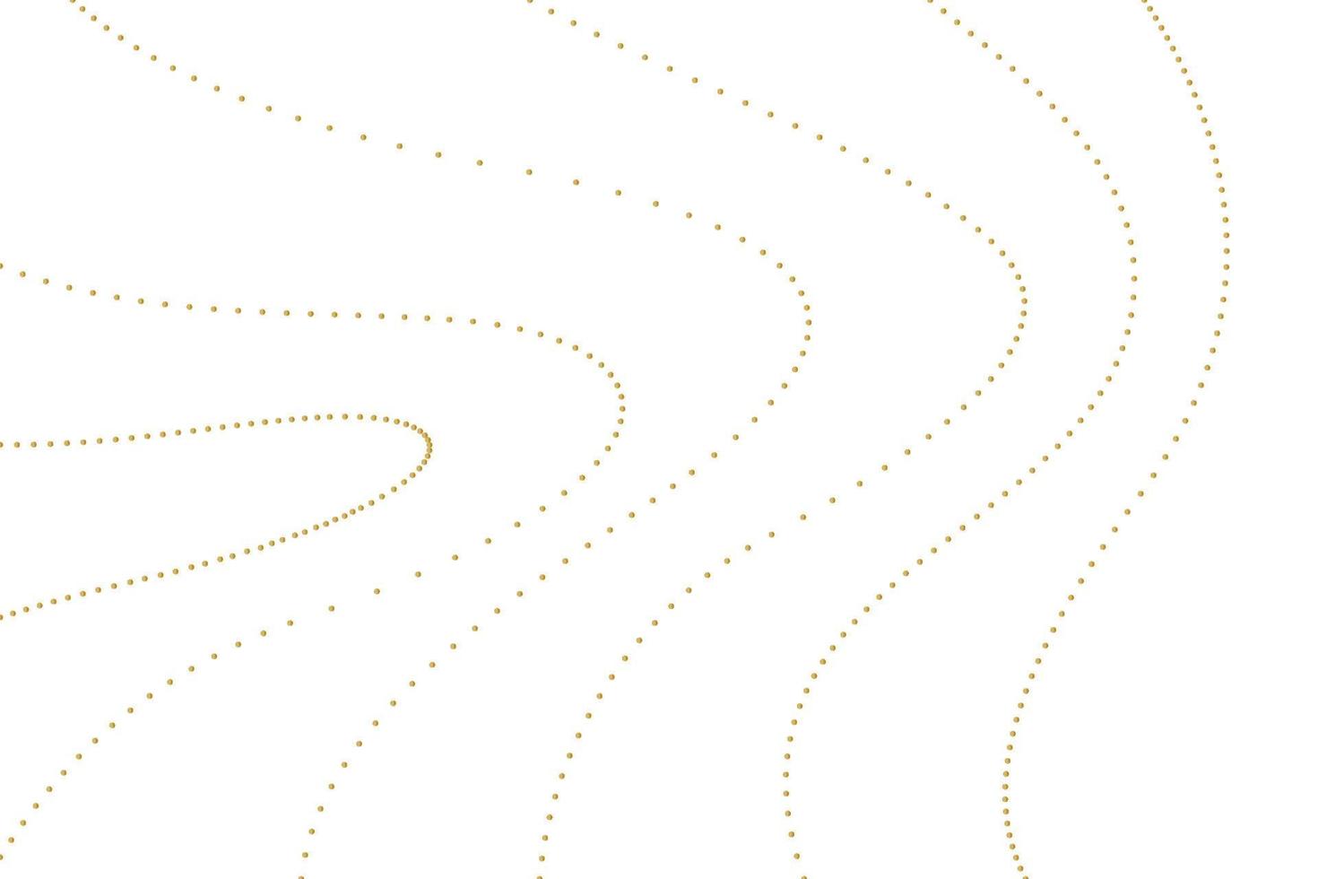 Background with curved design with moving gold dots on the white background. vector illustration