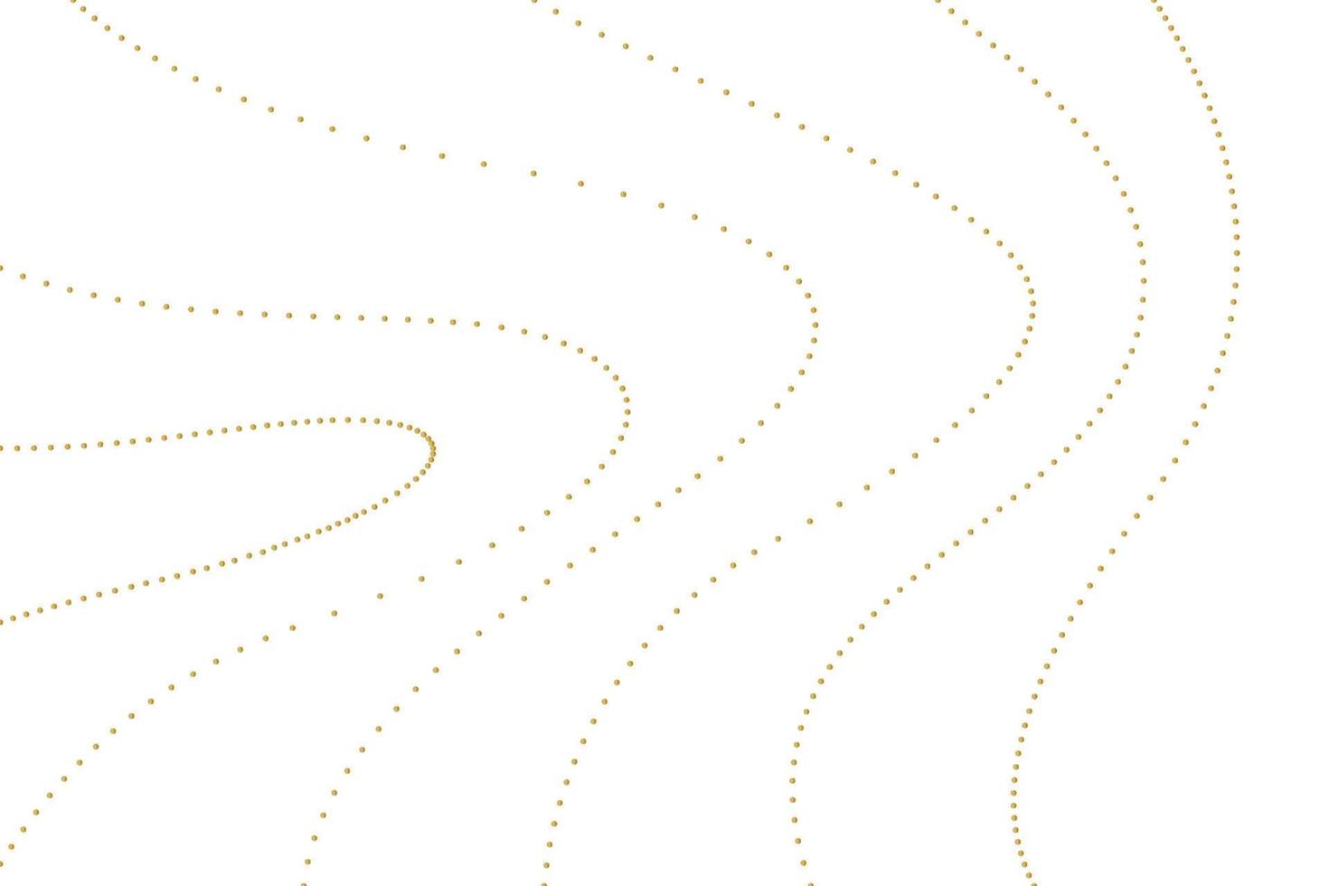 Background with curved design with moving gold dots on the white background. vector illustration