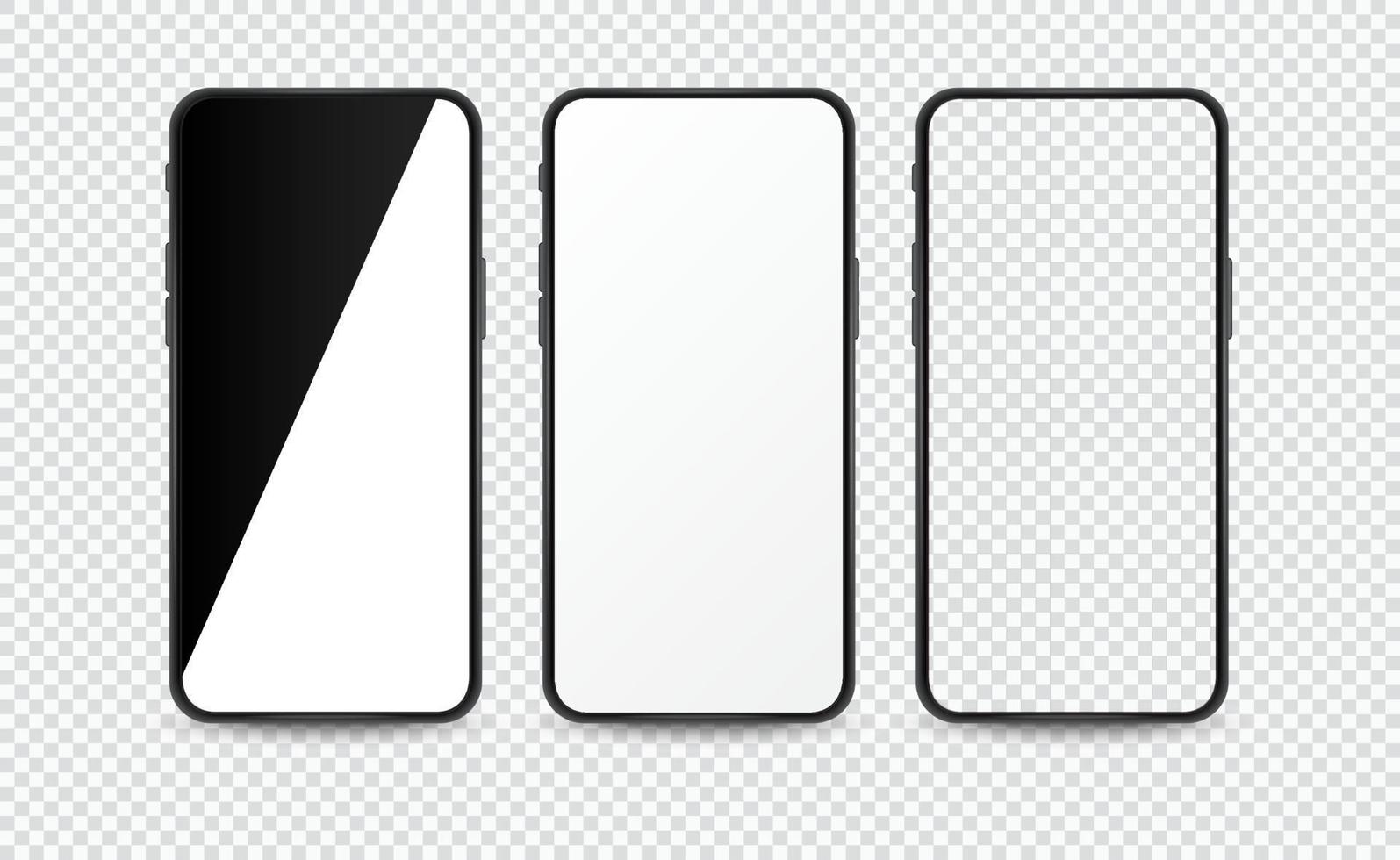 Vector illustration of smartphones with a blank display