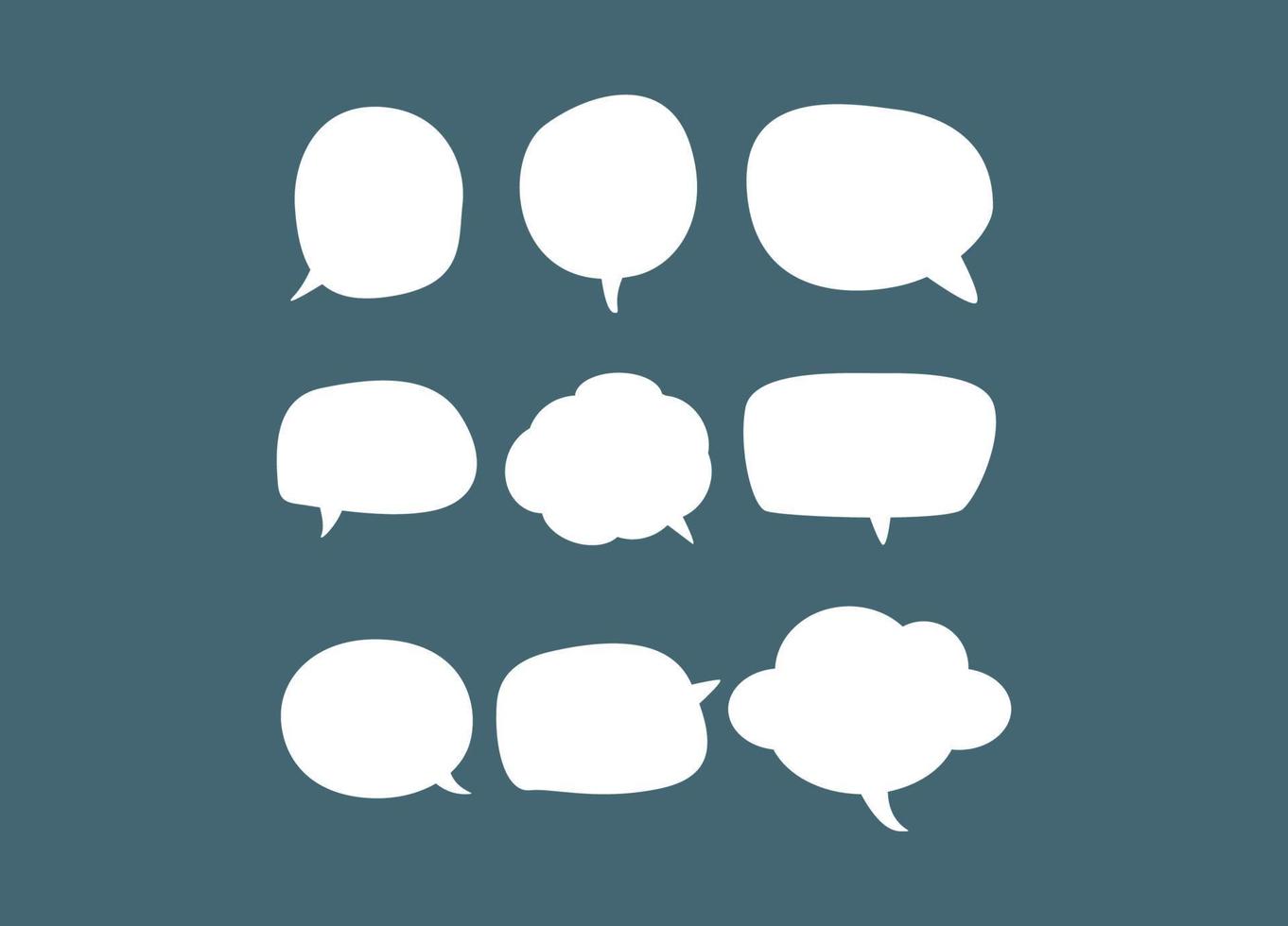 Set of speech bubbles doodles or cartoons Sketch Callout Set with Light and Shadow Communication Design Elements vector