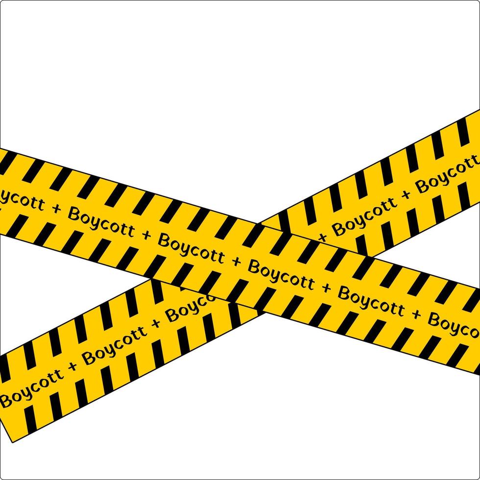 caution tape of boycott. boycott is a refusal to have dealing with a something condition. vector