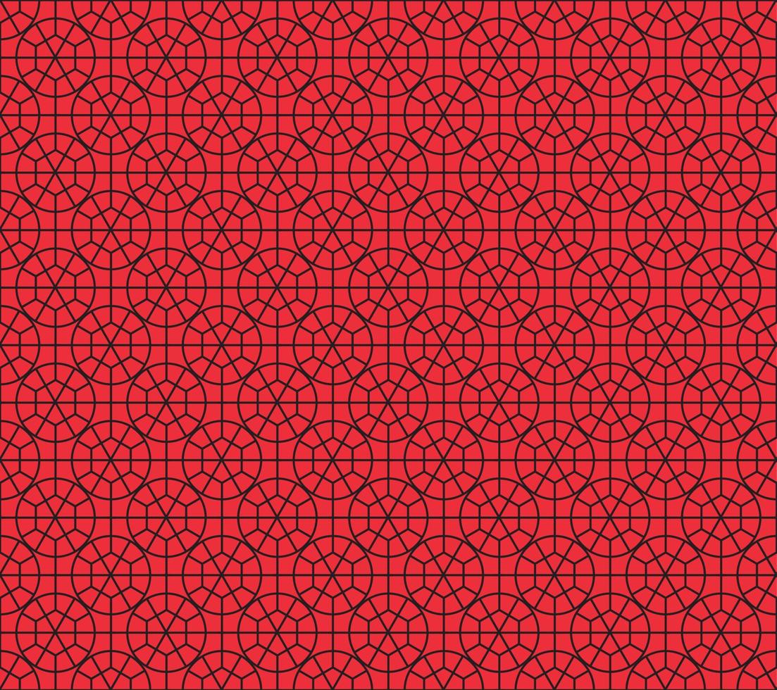 Abstract geometric seamless pattern vector on red background