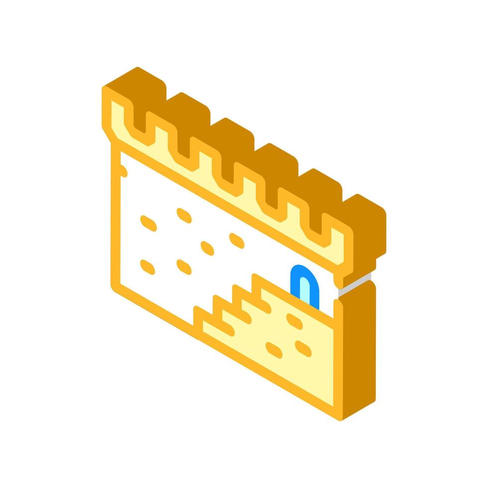 stairs of ancient castle isometric icon vector illustration