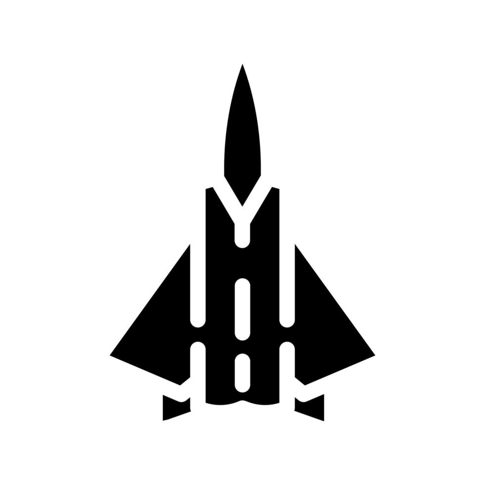 ilustración de vector de icono de glifo de avión de combate