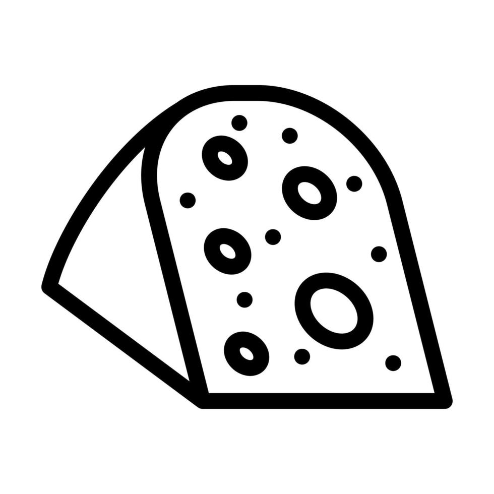 ilustración de vector de icono de línea de queso gouda