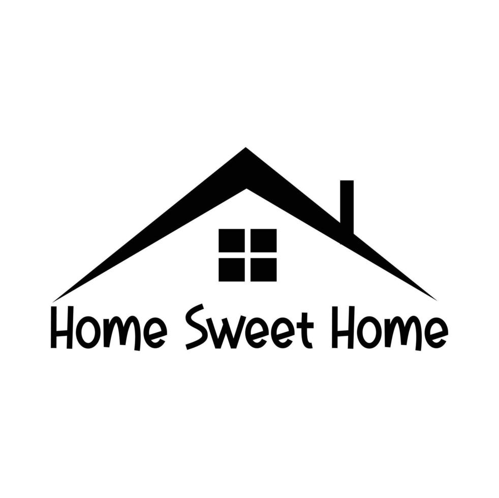 Home Sweet Home Sign. Vector vintage illustration with house hood and chimney. editable vector in eps10 format