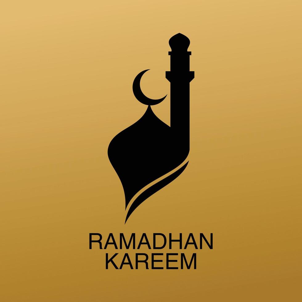 concepto de silueta de mezquita. adecuado para elementos de diseño de carteles de celebración de ramadán, insignias islámicas, adornos de eventos de ramadán, religiosos, islámicos. vector editable