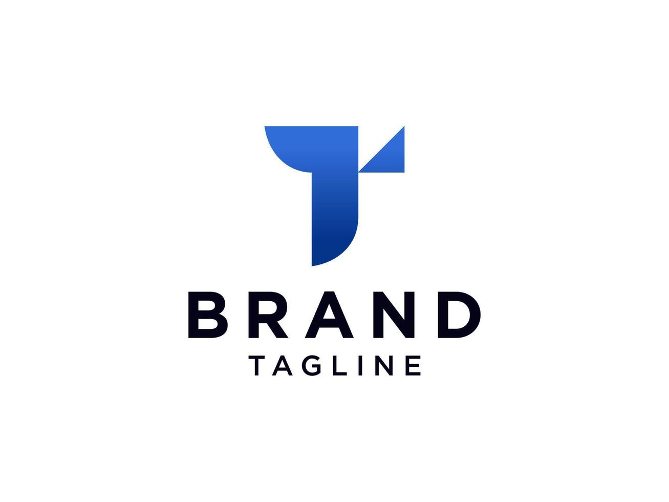 Blue Letter T Logo isolated on White Background. Flat Vector Logo Design Template Element.