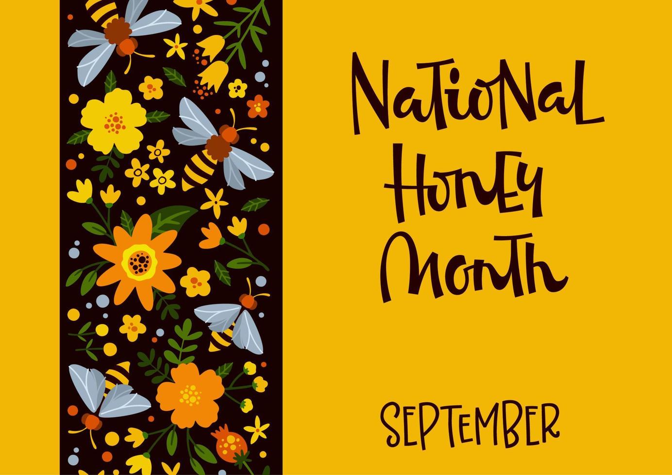 Vivid banner for National Honey Month vector