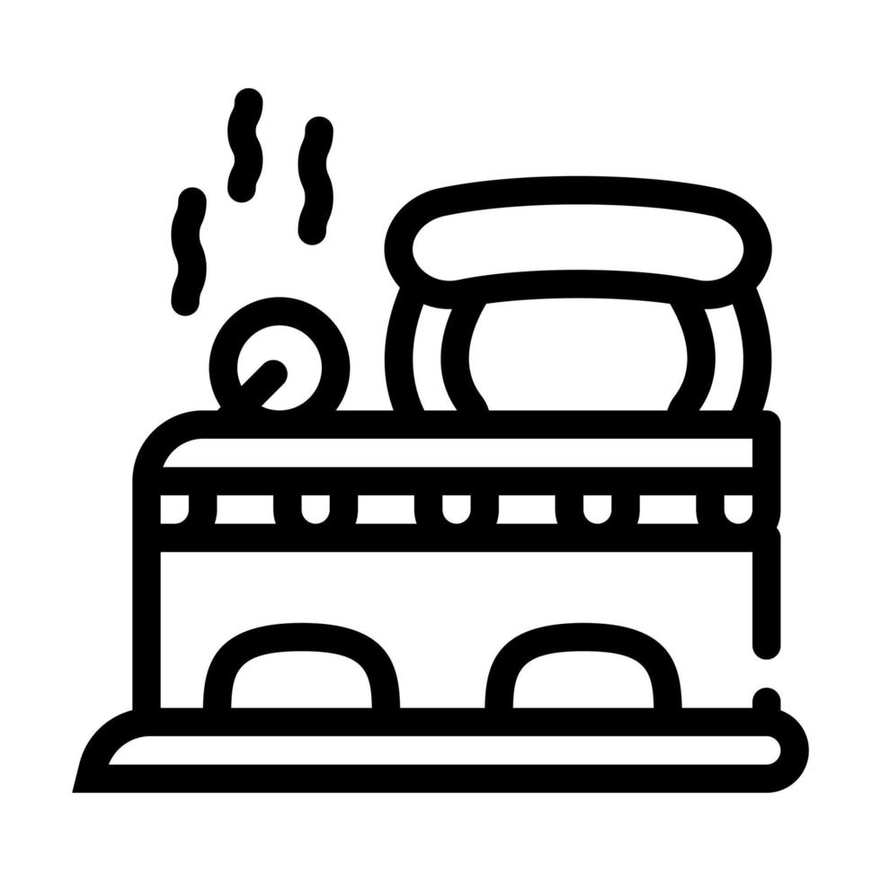 iron retro line icon vector illustration black