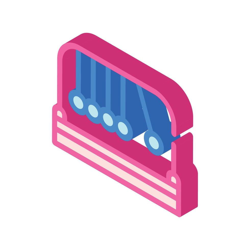 newton balls isometric icon vector color illustration