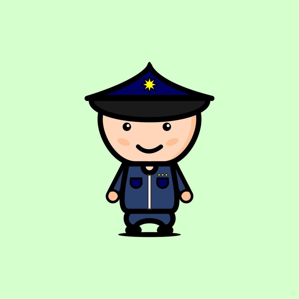 personaje lindo de la policía vector