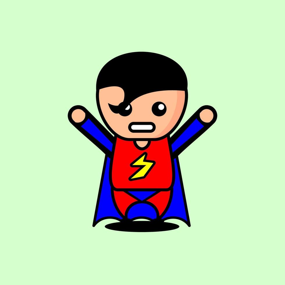 superhero cute character vector
