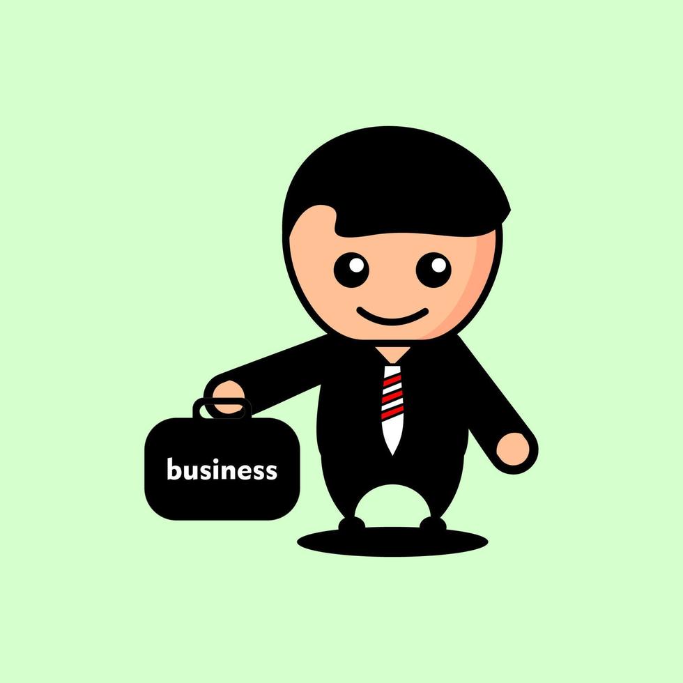 businessman cute character vector