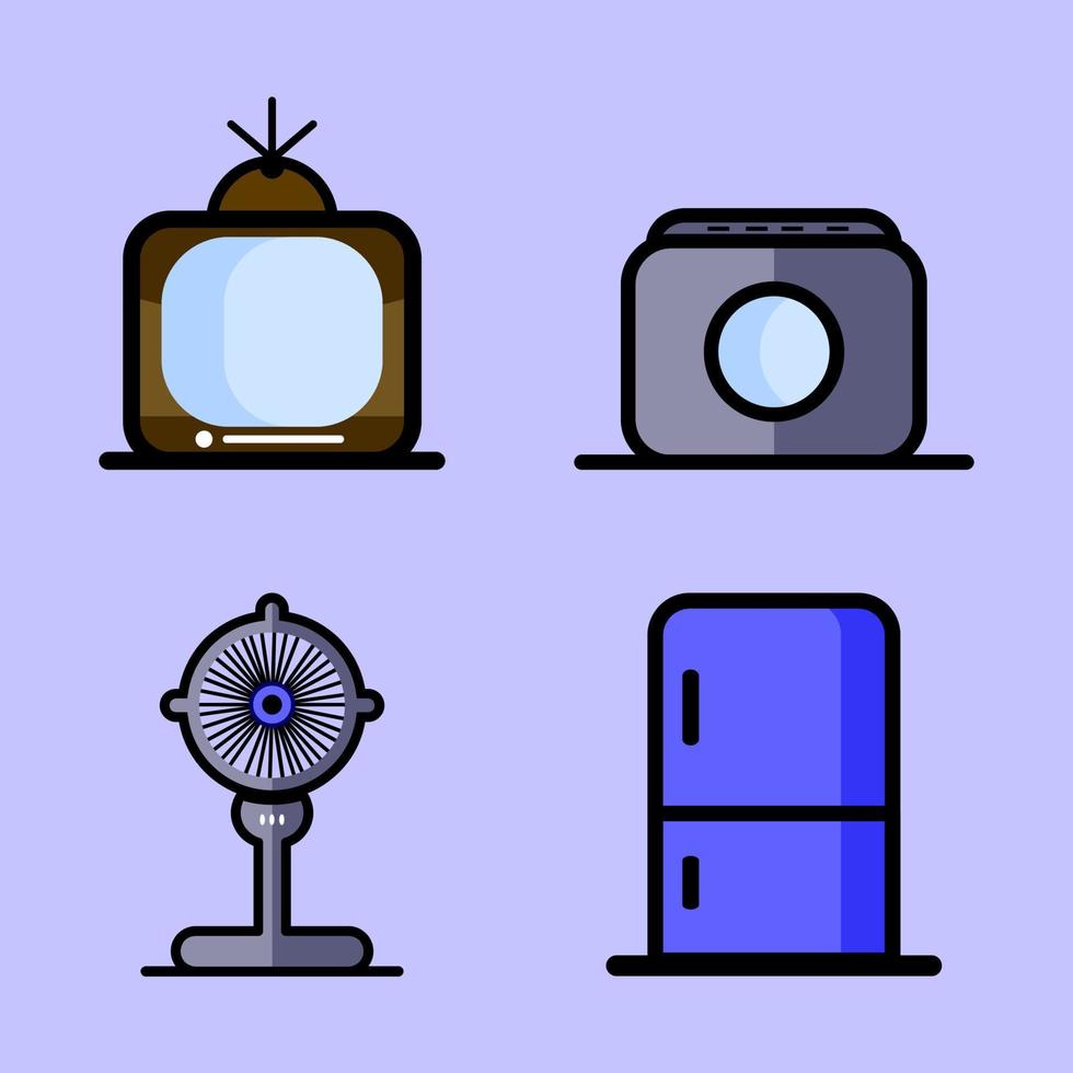 conjunto de iconos de equipos electrónicos vector