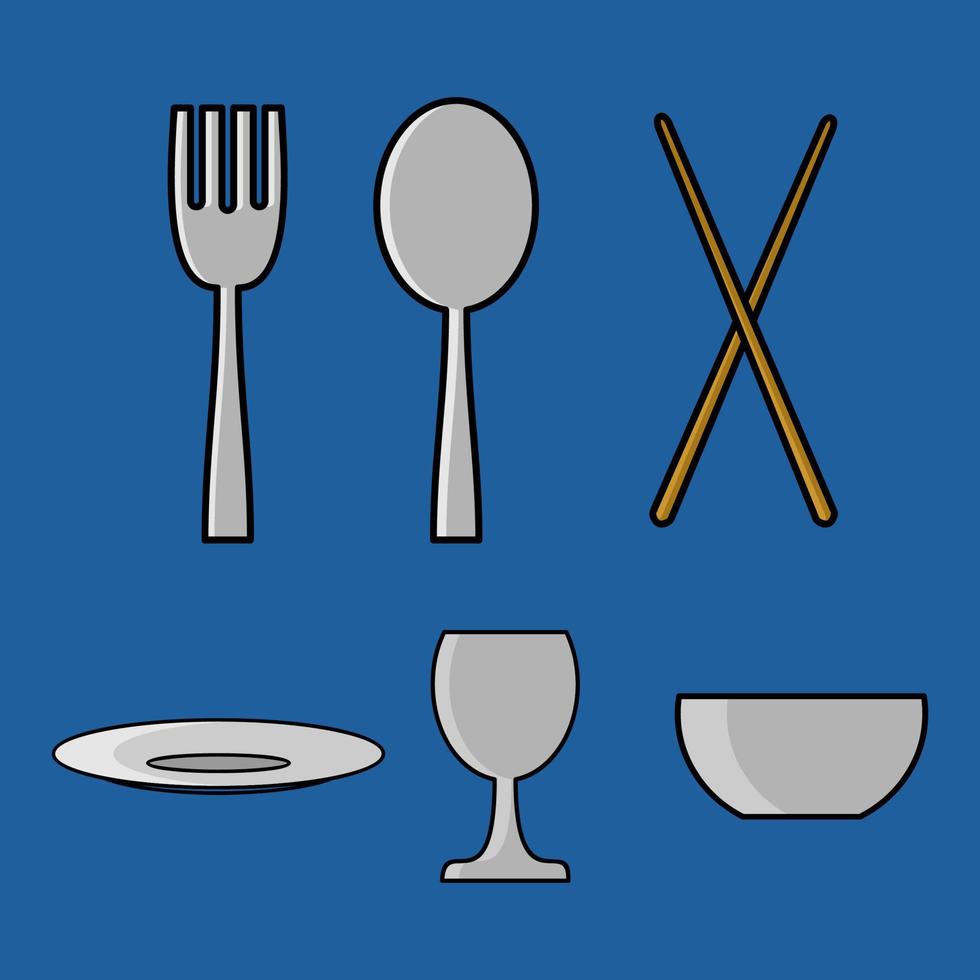 cutlery icon set vector