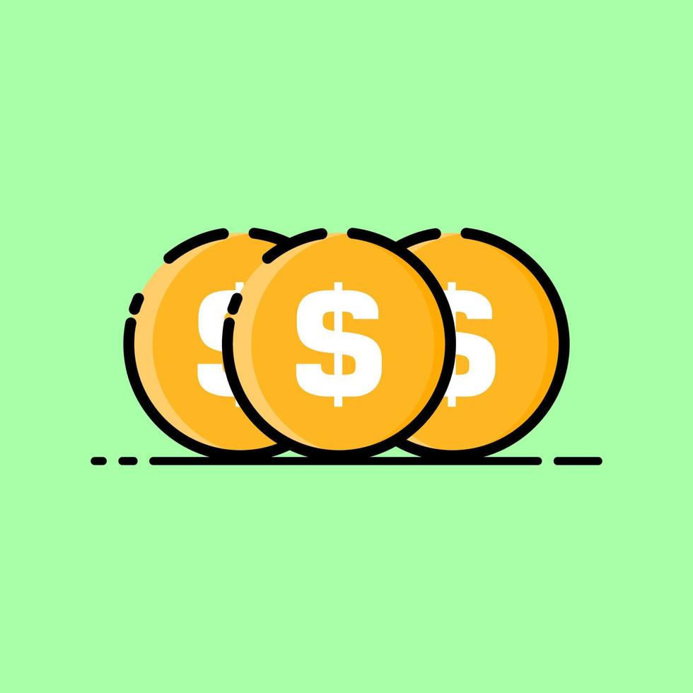 dollar gold coin simple icon vector