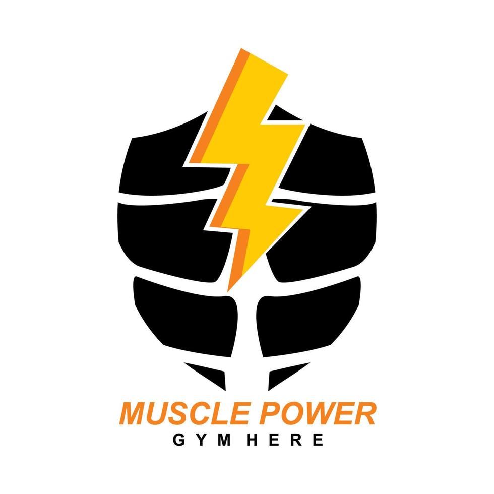 muscle power logo design vector