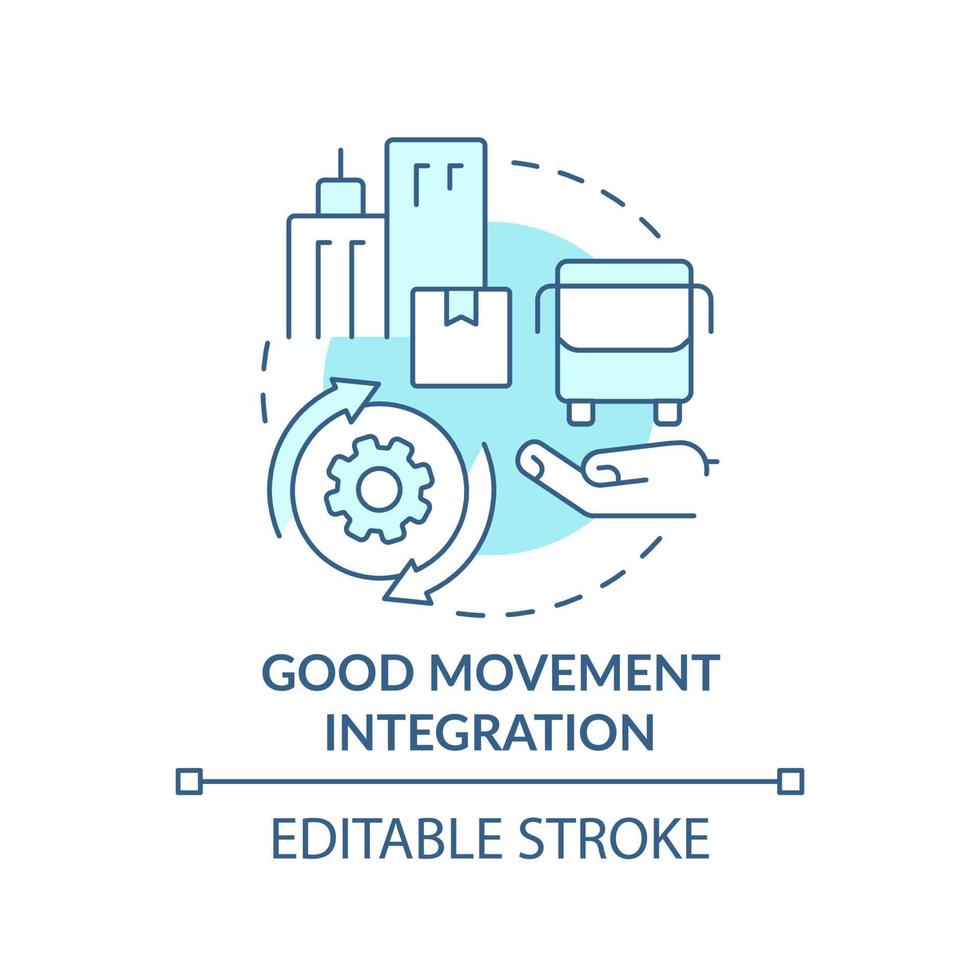 Good movement integration turquoise concept icon. Maas requirement abstract idea thin line illustration. Isolated outline drawing. Editable stroke. vector